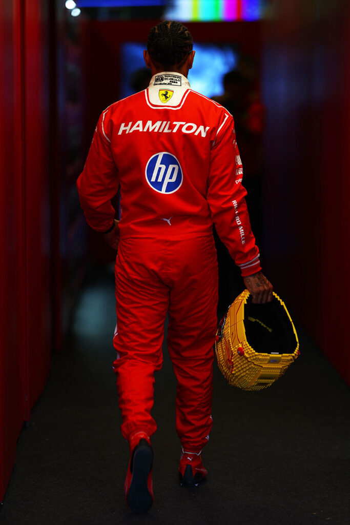 Life-size LEGO Brick-built Scuderia HP Helmet