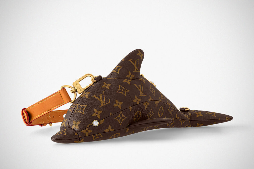 Louis Vuitton Dolphin Bag in Monogram canvas with pearl eyes and sculptural dolphin shape