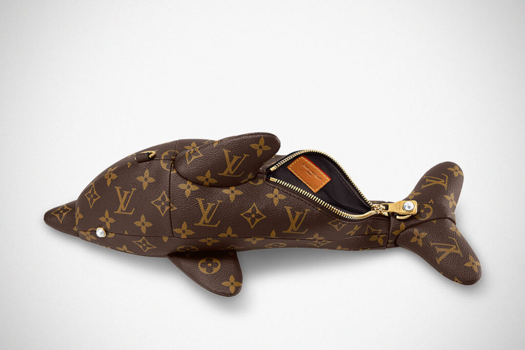 Louis Vuitton Dolphin Bag in Monogram canvas with pearl eyes and sculptural dolphin shape