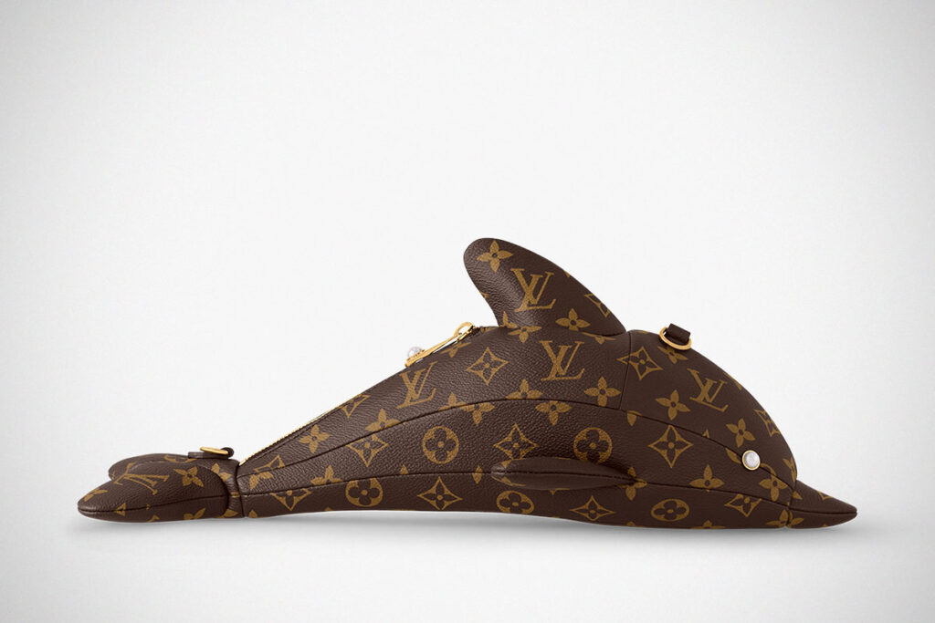 Louis Vuitton Dolphin Bag in Monogram canvas with pearl eyes and sculptural dolphin shape