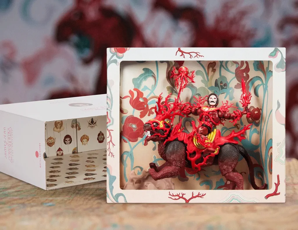 Masters of the Universe x James Jean He-Man Battle Cat Skeletor Panthor floral coral collectible figures