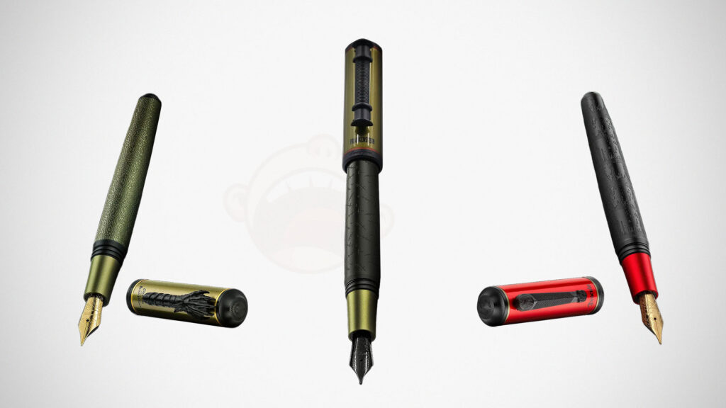 Three classic horror icons return as detailed writing instruments, bringing gothic style and monster lore to fountain pens, rollerballs, and ballpoints.
