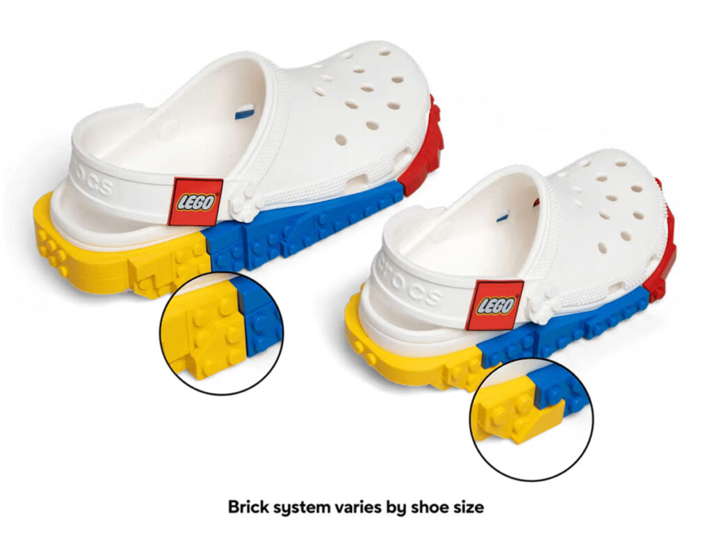 LEGO x Crocs Midnight Garden Masterbrand Creativity and Kids Creativity clogs with LEGO studded sole brick mold and Jibbitz charms
