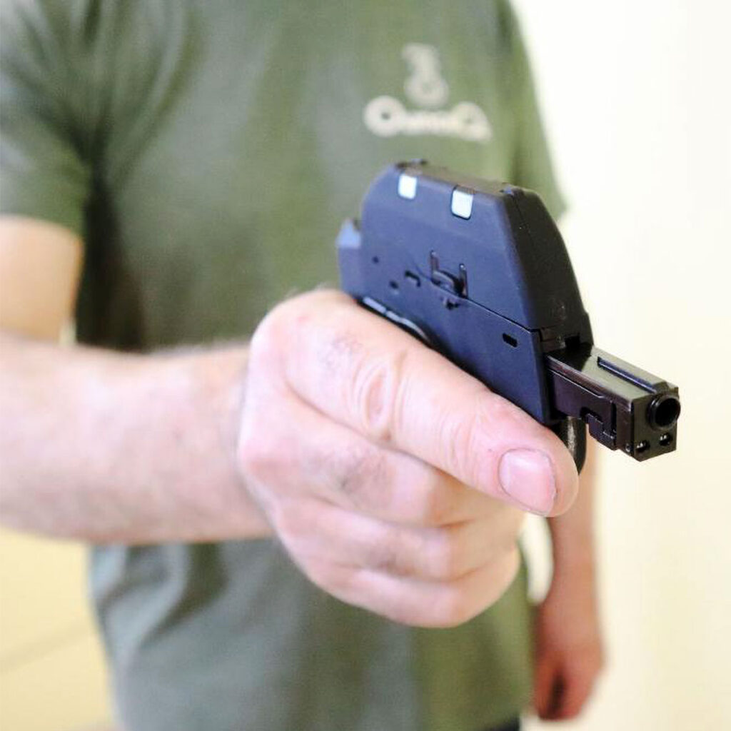Ounce Pistols collapsible semi automatic 22LR pistol folded concealed carry design
