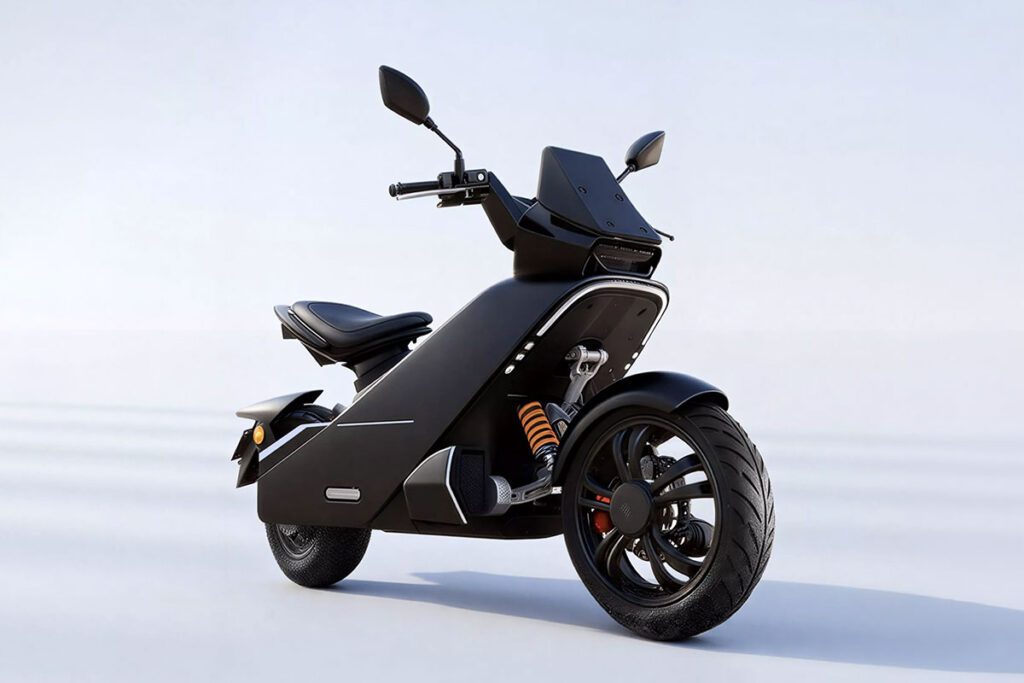SCOOX X7 Series electric scooter with futuristic Land Airship design and triple-lens headlight module