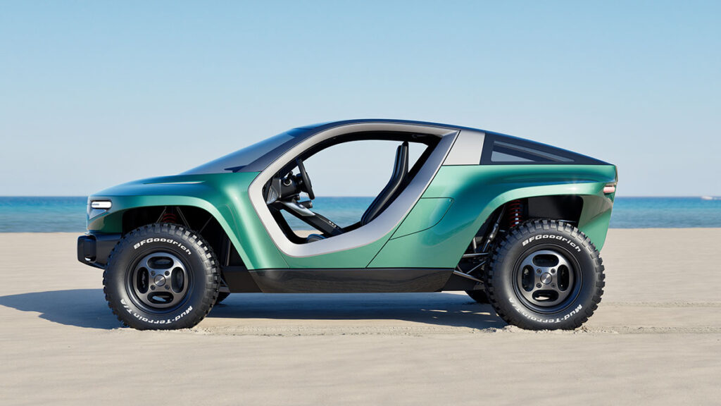 CALLUM SKYE electric multi-terrain vehicle with wide stance and futuristic off-road buggy design