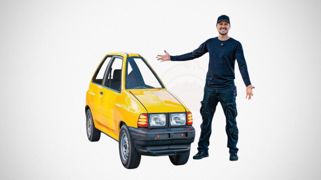 Ultra-thin street-legal Ford Festiva built by YouTuber Tyler Fever
