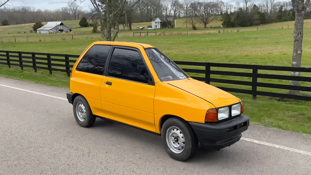 Ultra-thin street-legal Ford Festiva built by YouTuber Tyler Fever