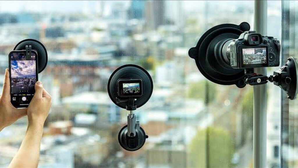 Ultimate Lens Hood ULHpro silicone hood attached to camera lens for shooting through glass without reflections