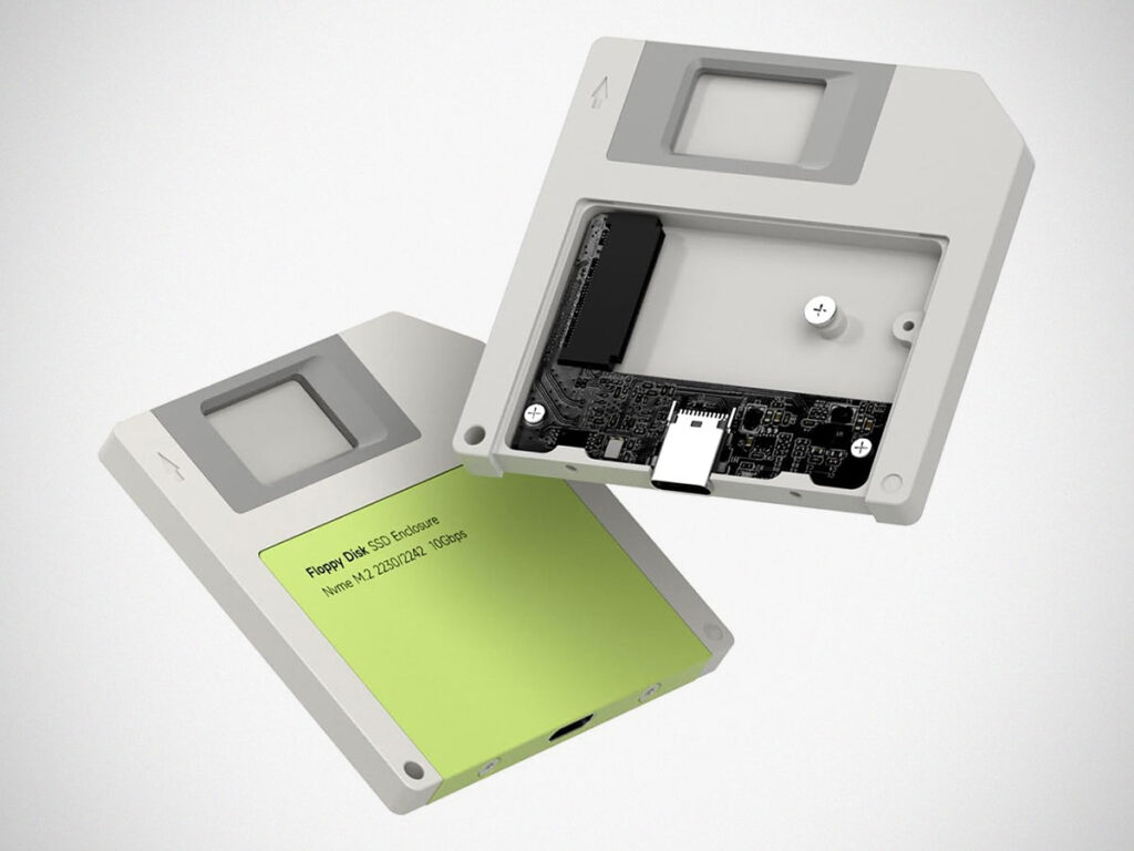 Hagibis Floppy Disk Style SSD Enclosure retro 3.5-inch disk design USB-C NVMe enclosure