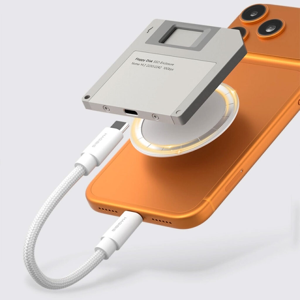 Hagibis Floppy Disk Style SSD Enclosure retro 3.5-inch disk design USB-C NVMe enclosure