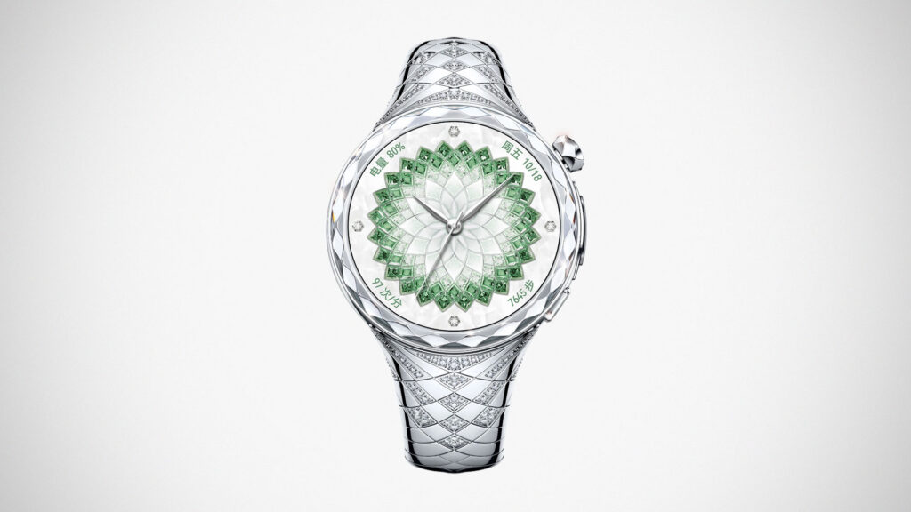 Huawei Watch Ultimate Design Spring Edition diamond-studded jewellery smartwatch with sapphire crystal and metal bracelet