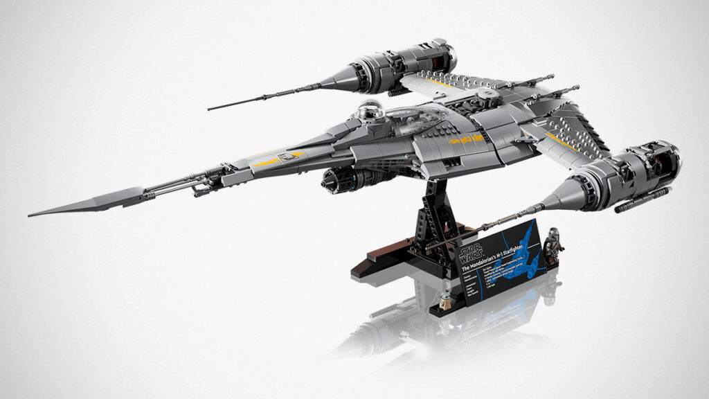 LEGO Star Wars UCS The Mandalorian’s N-1 Starfighter display model with Grogu figure
