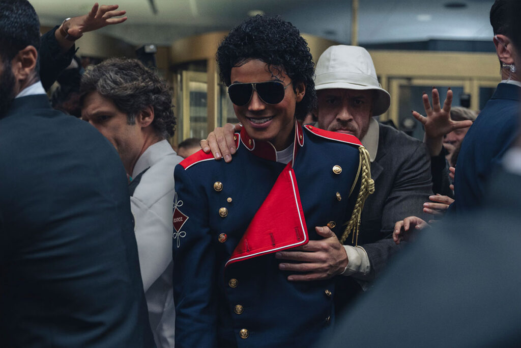 Jaafar Jackson portraying Michael Jackson in MICHAEL biopic directed by Antoine Fuqua