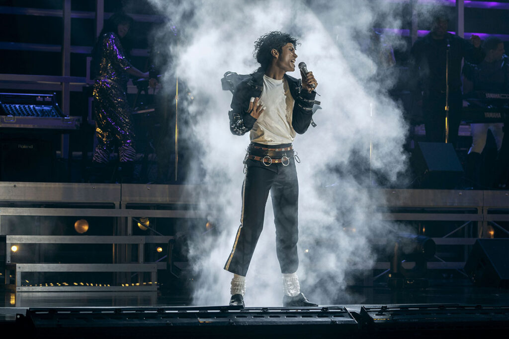 Jaafar Jackson portraying Michael Jackson in MICHAEL biopic directed by Antoine Fuqua