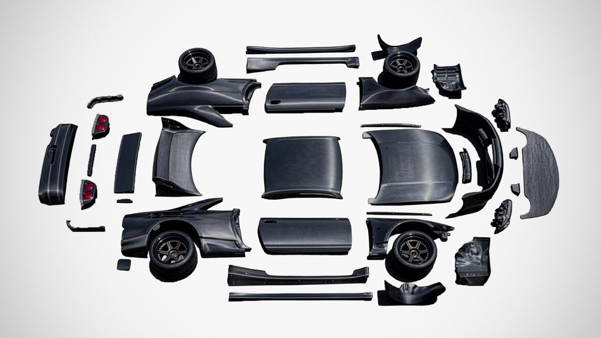 Garage Active dry carbon fiber parts for Nissan Skyline GT-R R32 and R33