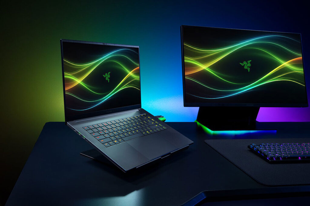 Razer Blade 16 2026 gaming laptop with OLED display and RTX 50 Series graphics in slim black aluminum chassis