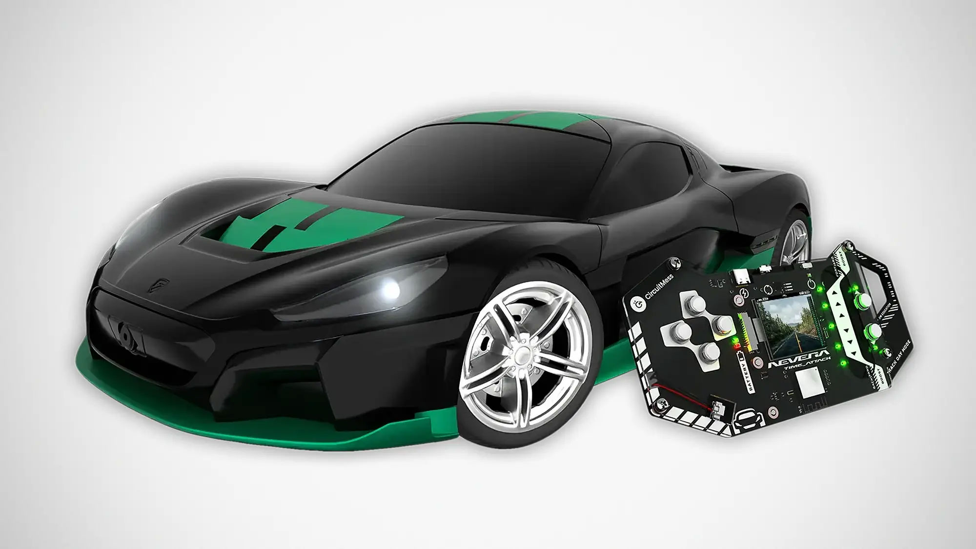 CircuitMess Rimac Nevera RC Replica 1:28 scale buildable STEM kit electric hypercar model