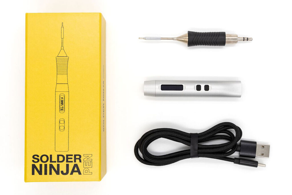 Solder Ninja Pen USB-powered portable soldering iron with OLED display and Weller RT tip compatibility