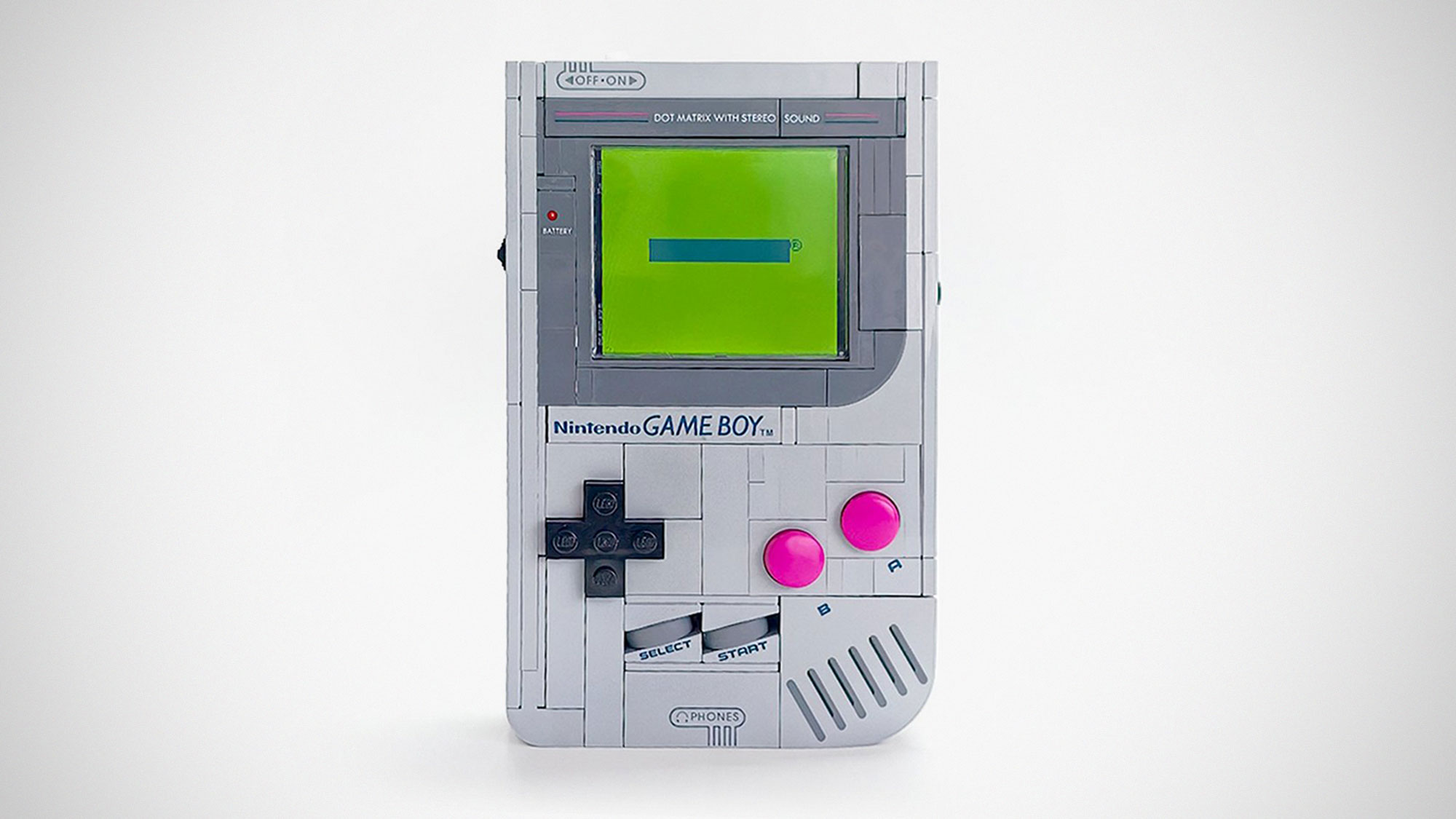 Build A Boy kit installed inside LEGO Super Mario Game Boy 72046 playable handheld console
