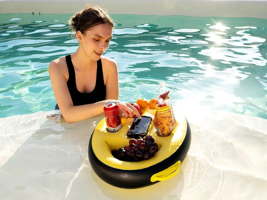 Ulefone Floating Tray inflatable pool holder with phone slot and drink compartments