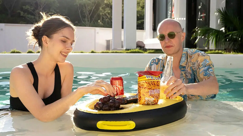 Ulefone Floating Tray inflatable pool holder with phone slot and drink compartments