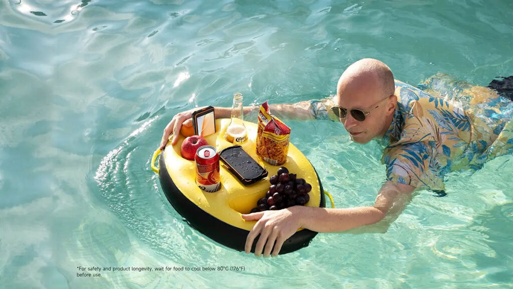 Ulefone Floating Tray inflatable pool holder with phone slot and drink compartments