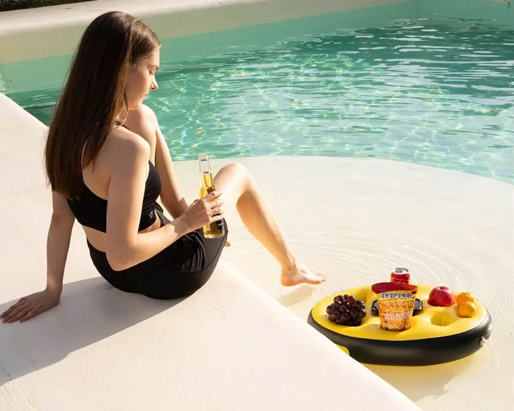Ulefone Floating Tray inflatable pool holder with phone slot and drink compartments