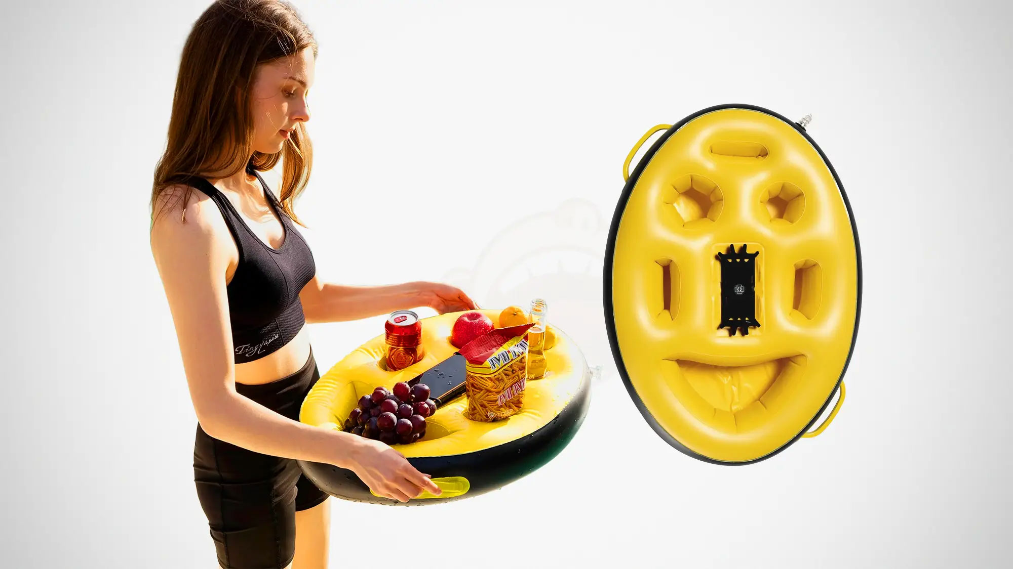 Ulefone Floating Tray inflatable pool holder with phone slot and drink compartments