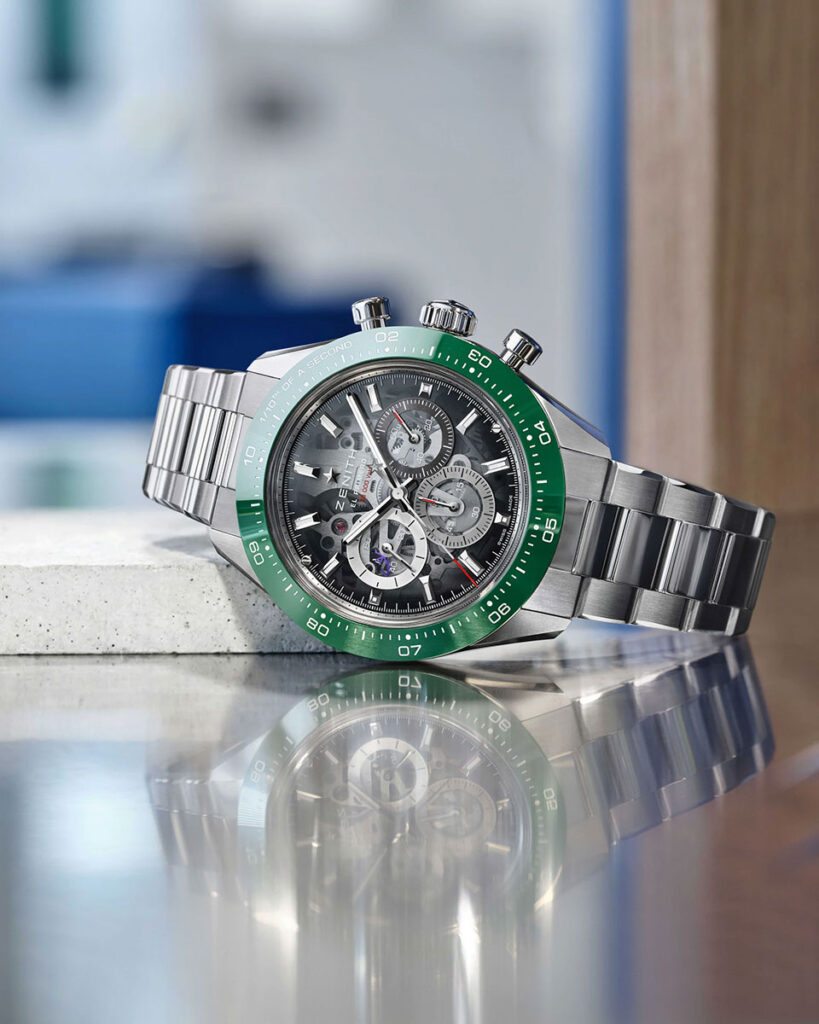 ZENITH Chronomaster Sport Skeleton Stainless Steel with Green Ceramic Bezel
