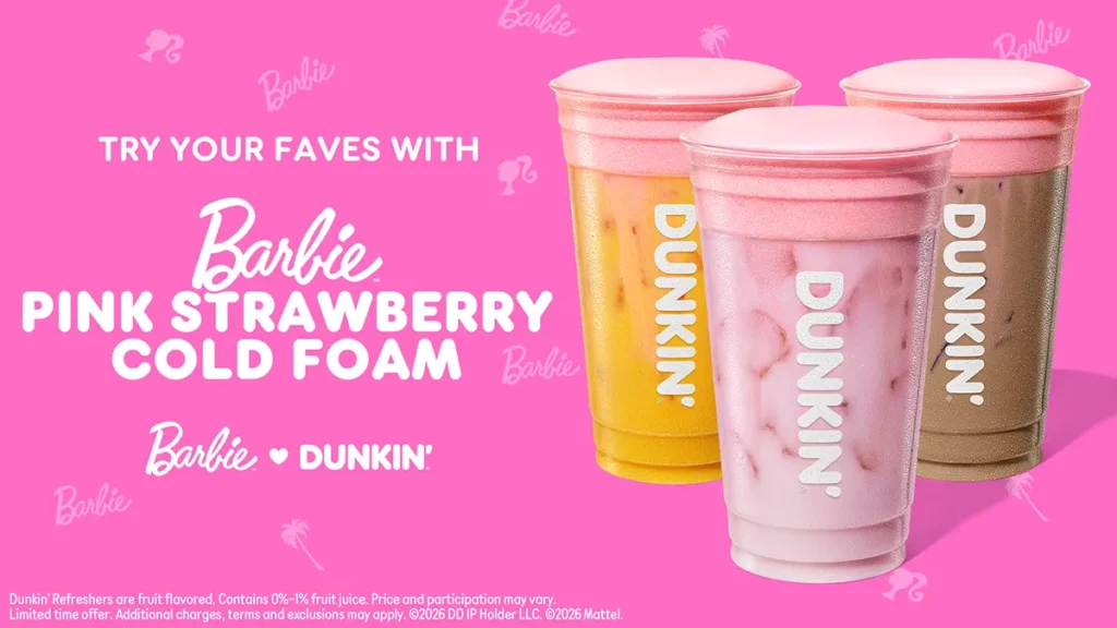 Dunkin’ x Barbie Pink Strawberry Cold Foam