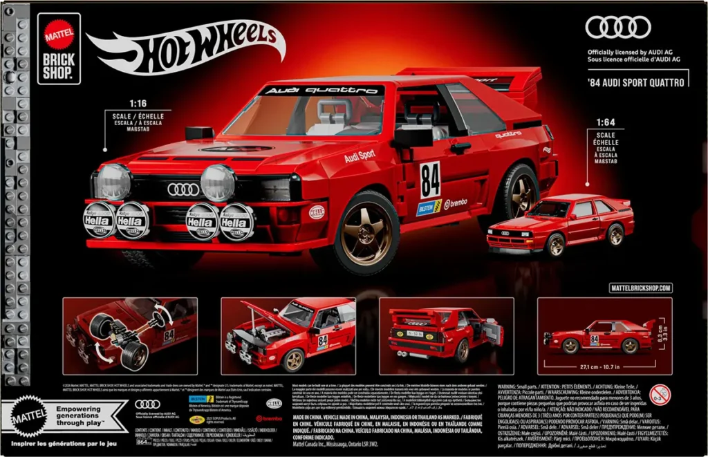 Mattel Brick Shop Hot Wheels '84 Audi Sport quattro Building Set