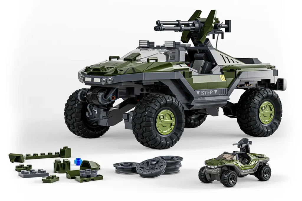 Mattel Brick Shop Hot Wheels Halo UNSC M12 Warthog Building Set