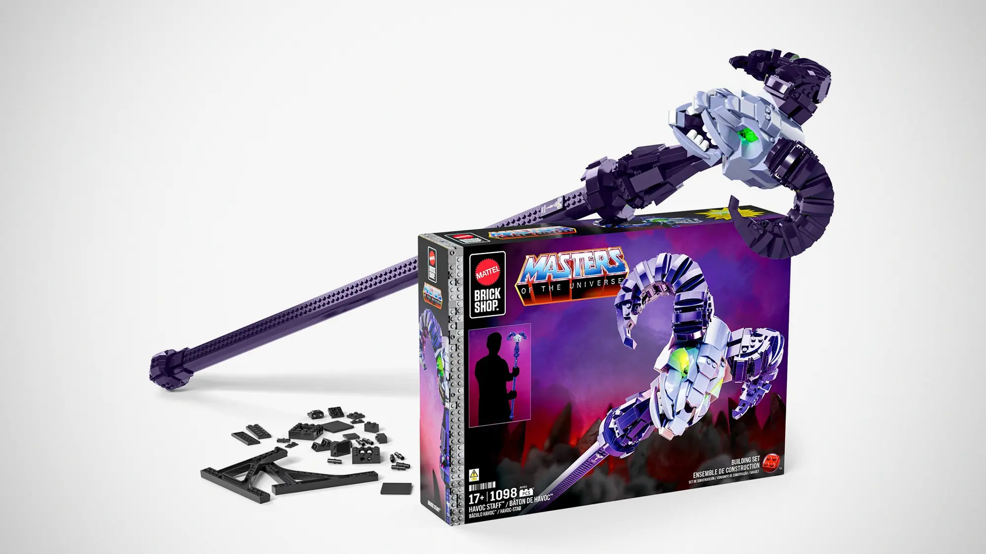 Mattel Brick Shop Masters of the Universe Skeletor Havoc Staff