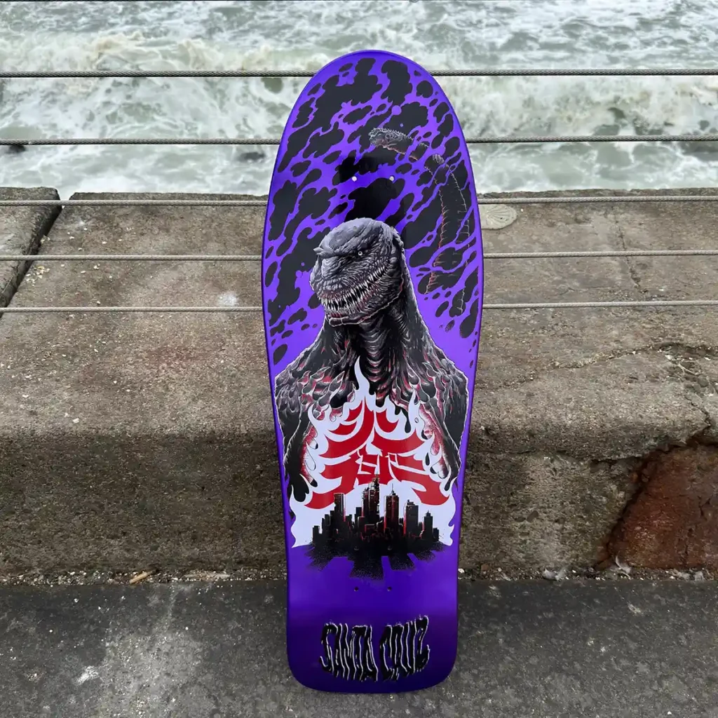 Santa Cruz Shin Godzilla Knox Firepit Purple Skateboard Deck