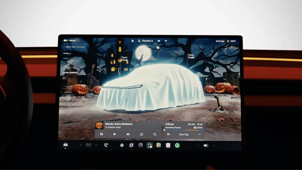 Trick or Treat Tesla Halloween Mode